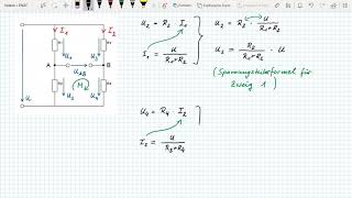 Brückenschaltung Teil 2 Herleitung der Formel zur Berechnung der Brückenspannung [upl. by Mccoy255]