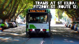 Trams at St KildaFitzroy St Route 12  March 2024 [upl. by Tecla]