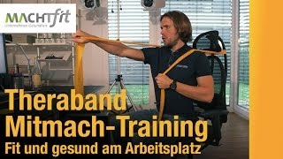 TherabandWorkout zum Mitmachen Fit im Büro 2 gegen Rückenschmerzen Kreuzschmerzen amp Hexenschuss [upl. by Hsevahb]