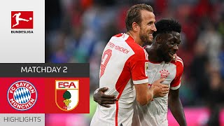 Two Goals by Kane Secure Win  FC Bayern  Augsburg 31  Highlights  Matchday 2 – Bundesliga [upl. by Ob]