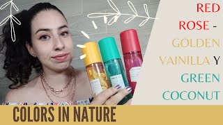 Reseña Colors in Nature Colonia Red Rose Golden Vainilla y Green Coconut [upl. by Pembroke]