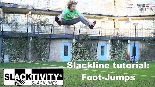 Slackline Tutorial FootJumps [upl. by Dinny]