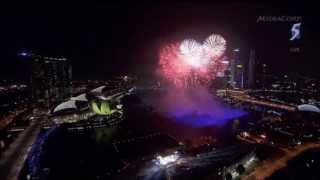 Marina Bay Singapore Countdown 2014 with Fireworks Displays [upl. by Dobb]