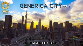 Cities Skylines 2  Generica City Vol3 Rain Snow Night view  City Tour  Cinematic Mode [upl. by Astiram]