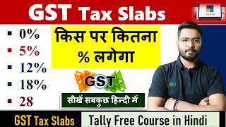 GST Tax Slabs  0 5 12 18 28  किस पर कितना लगेगा  Tally Prime [upl. by Suiram]