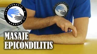 Masaje para epicondilitis o codo de tenista [upl. by Rolfston]