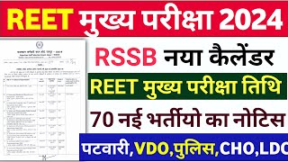 Rajasthan New Exam Calendar 202425Reet exam Date 2025Reet 3rd grade bharti 2024 New Vacancy 2025 [upl. by Mosier775]