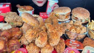 ASMR EATING KFC FRIED CHICKENKFC BURGERDOUBLE DOWNGRILLED CHICKEN [upl. by Cassil768]