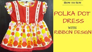 How to Make Polka Dots Dress Cutting and Stitching [upl. by Yahsal]