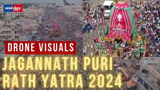 Jagannath Puri Rath Yatra 2024 Breathtaking Drone Visuals of a Large Gathering of Devotees [upl. by Ardene]