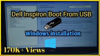 How to boot from USB on Dell Laptops  How to Change BIOS Settings  Windows Installation [upl. by Rodney99]