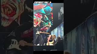 Iron maiden guitarist falls on stage Shorts ironmaiden epicfail metal [upl. by Pavyer]