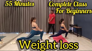 Day1🧘55Minutes Weight Loss🔥Yoga For Beginners  Whole Body Workout Complete Class JulyChallange [upl. by Walston]