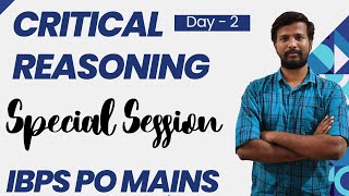 SPECIAL CRITICAL REASONING SESSION  DAMAL DAMAL SESSION  DAY  2  IBPS PO MAINS  MRABITH [upl. by Enirahtak]