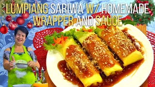 LUMPIANG SARIWA with HOMEMADE WRAPPER AND SAUCE [upl. by Warrin761]