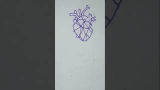 How To Draw Geometric Heart ❤️ Drawing heart drawing shorts [upl. by Cenac]