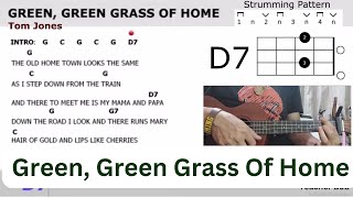 Green Green Grass Of Home  Tom Jones  Ukulele Chords amp Lyrics TeacherBob [upl. by Weider]