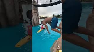 When its cold water in Water park😱🫣😅😁 waterpark waterslide funny pool flip highdiverfly [upl. by Bobette]