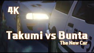 Initial D  Takumi AE86 vs Buntas New Impreza GC8  Upscaled 4K [upl. by Nimesay]