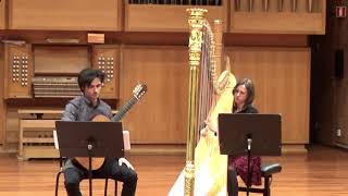 Feliu Gasull 1959  El peixet de Bloomington  Duo for harp and guitar [upl. by Nawad]