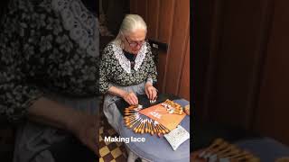 Bobbin Lace in Bruges Belgium [upl. by Suitangi]