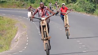 A Day in Life of Africa’s Wooden Scooter Crew [upl. by Lydnek]