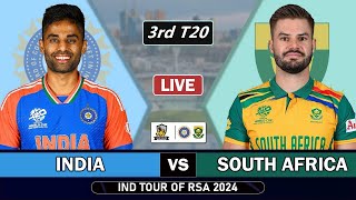 INDIA vs SOUTH AFRICA 3rd T20 MATCH LIVE SCORES  IND vs SA LIVE MATCH COMMENTARY  IND BAT [upl. by Ardnasirhc]