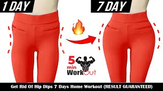 Get Rid Of Hip Dips 7 Days Home Workout RESULT GUARANTEED By 5 Min Workout [upl. by Kernan]