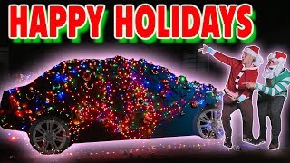 1000000 CHRISTMAS LIGHTS ON CAR PRANK SURPRISE [upl. by Ngo]