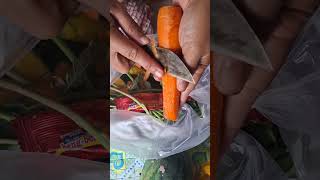 Peeling carrots to make a delicious dish wortel carrot vegetables vegetableshorts food cooking [upl. by Medarda829]