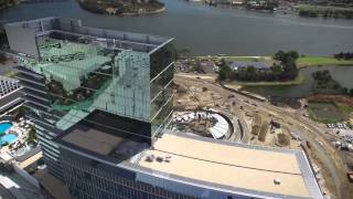 Crown Towers  Perth Australia  Aerial drone video February 2016 [upl. by Ehtylb671]