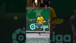 Nick Kyrgios’s forehand destroys a volley 💨 shorts nickkyrgios tennis [upl. by Ytitsahc739]