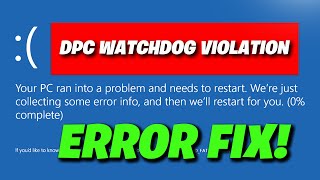 How to Fix Error Code DPCWatchdogViolation Windows 1011 NEW 2024 [upl. by Theona167]