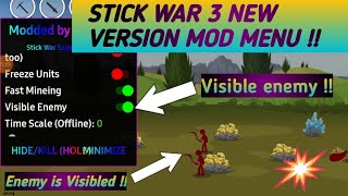 NEW STICK WAR 3 MOD MENU APK GAMEPLAY PART 5 NEW VERSION AND NEW FUTURE VISIBLE ENEMY [upl. by Lashondra255]