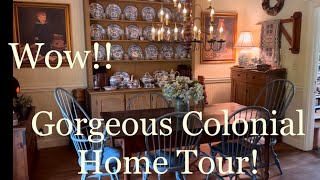 Must See Gorgeous Colonial Home  Lots of Antiques amp Primitives [upl. by Osswald]