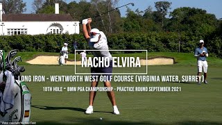 Nacho Elvira Golf Swing Long Iron FO view amp SloMo Wentworth Golf Club Surrey September 2021 [upl. by Lerud591]