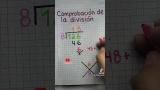 Comprobación de división maths youtubeshorts shorts educacion aprendizaje aprendeencasa [upl. by Kutzer]