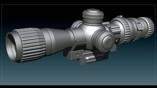 Zbrush Hard surface Zmodeler Sniper scope [upl. by Oilerua]