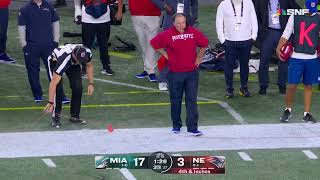 Bill belichick throws the challenge flag in disgust NFL Patriots vs Dolphins [upl. by Orva]