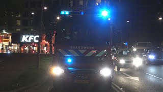 Brandweer Schiedam TS9234  Officier van Dienst OVD9192 met spoed naar een Gaslucht in Rotterdam [upl. by Annie]