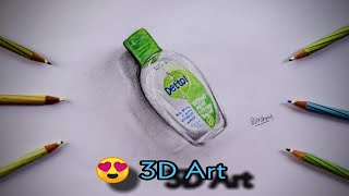 Drawing 3D Dettol Hand Sanitizer  How to Draw  Step by Step [upl. by Anawat468]