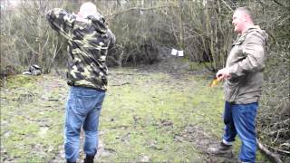 GAMEKEEPER JOHN Vs JOHN SR CATAPULT  SLINGSHOT SHOOTING [upl. by Llevert879]