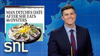 Weekend Update Man Punches Kangaroo Woman Ditched After Ordering 48 Oysters on Date  SNL [upl. by Tertia207]