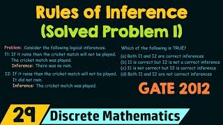 Rules of Inference in Propositional Logic Solved Problem 1 [upl. by Asquith]