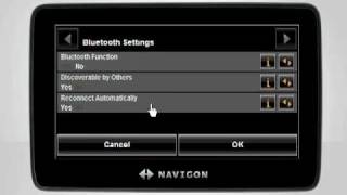 Bluetooth HandsFree Settings  NAVIGON Video Tutorial [upl. by Jaycee]