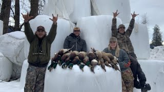 LATE SEASON DUCK HUNT  MALLARDS EVERYWHERE  GOPRO ALMOST BROKE MY NOSE [upl. by Loralyn]