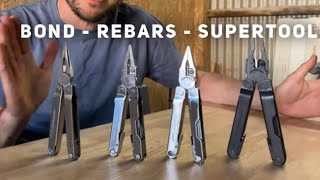 Leatherman Bond v Rebar v Knifeless Rebar v Super Tool 300 Classics Compared [upl. by Anawot]