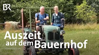 Auszeit auf dem BioBauernhof Glamping Melken amp Traktorfahren  Frankenschau  BR [upl. by Atoel]