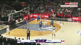 France vs Canada Highlights  Basketball Friendly International  7192024 [upl. by Llenrrad]