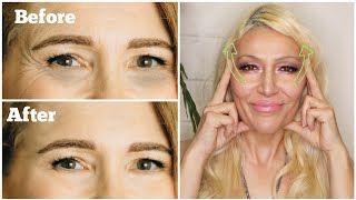 Only 3 Mins Remove Eye Wrinkles Eye Bags Dark Circles Droopy Eyelids Crows Feet  Face Yoga [upl. by Lemuelah]